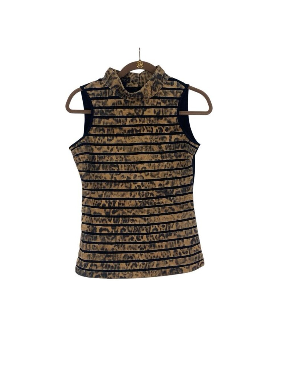 AS By DF Women's Size Small All Hail The Queen Suede Top Leopard Leather